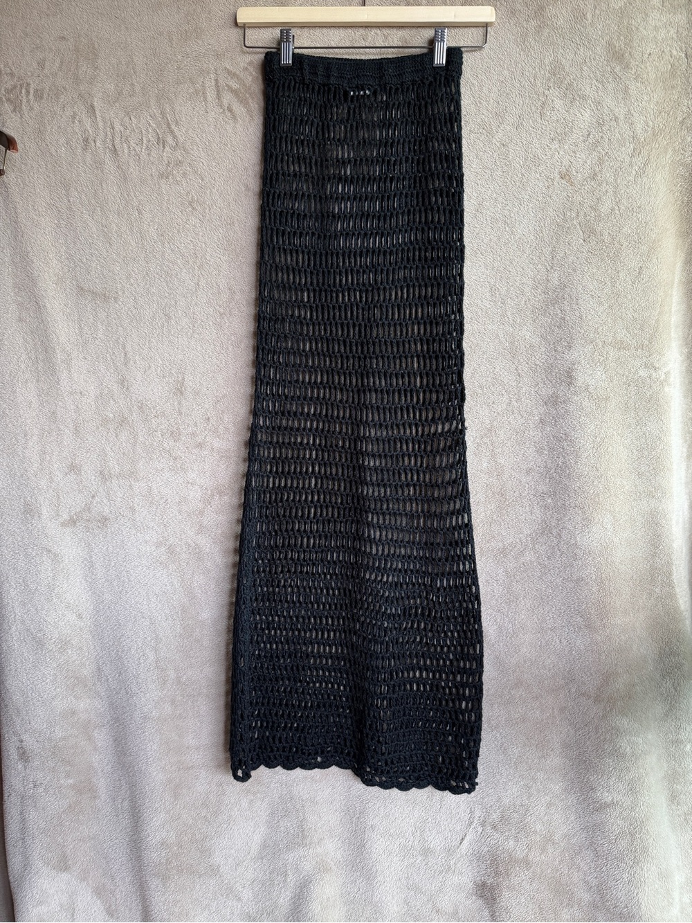 Hot & Delicious Black Crochet Maxi Skirt